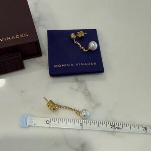 Monica Vinader Gold Chain Earrings with Pearl